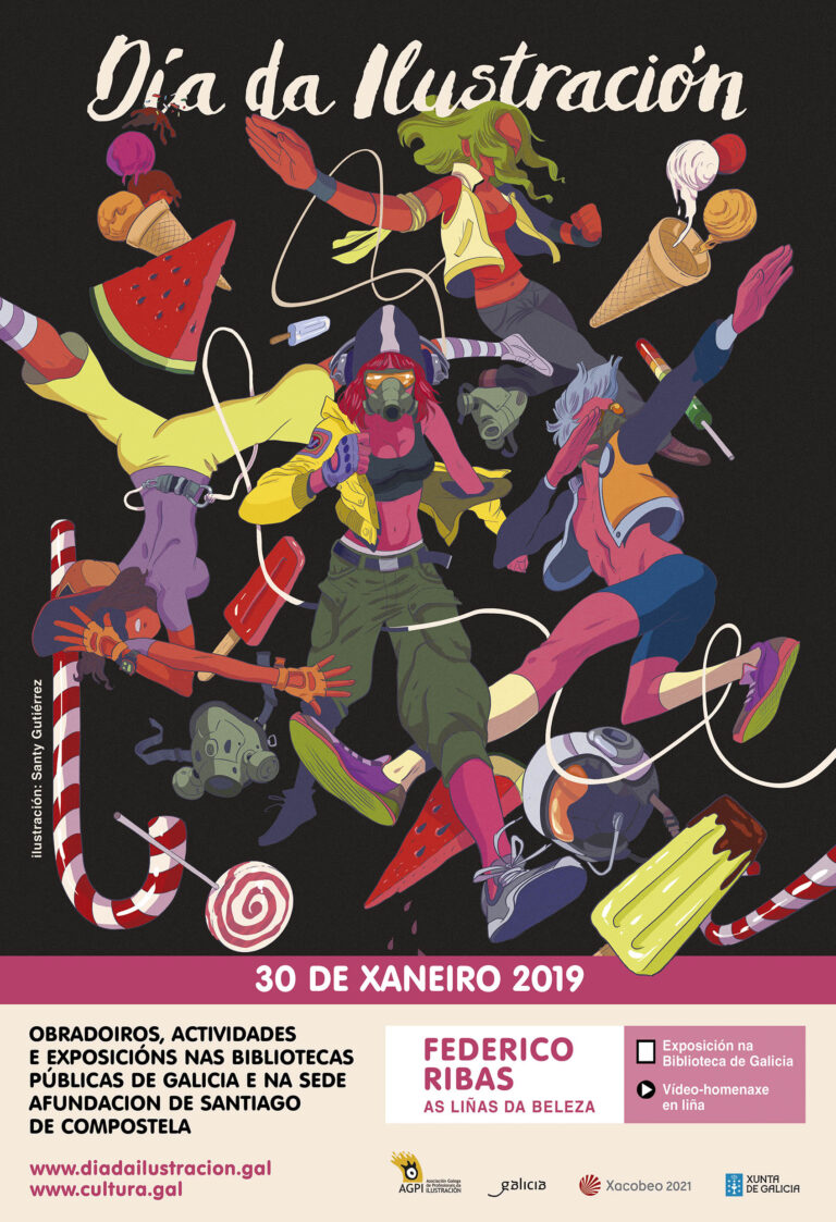 Cartel con ilustración de Santy Gutiérrez